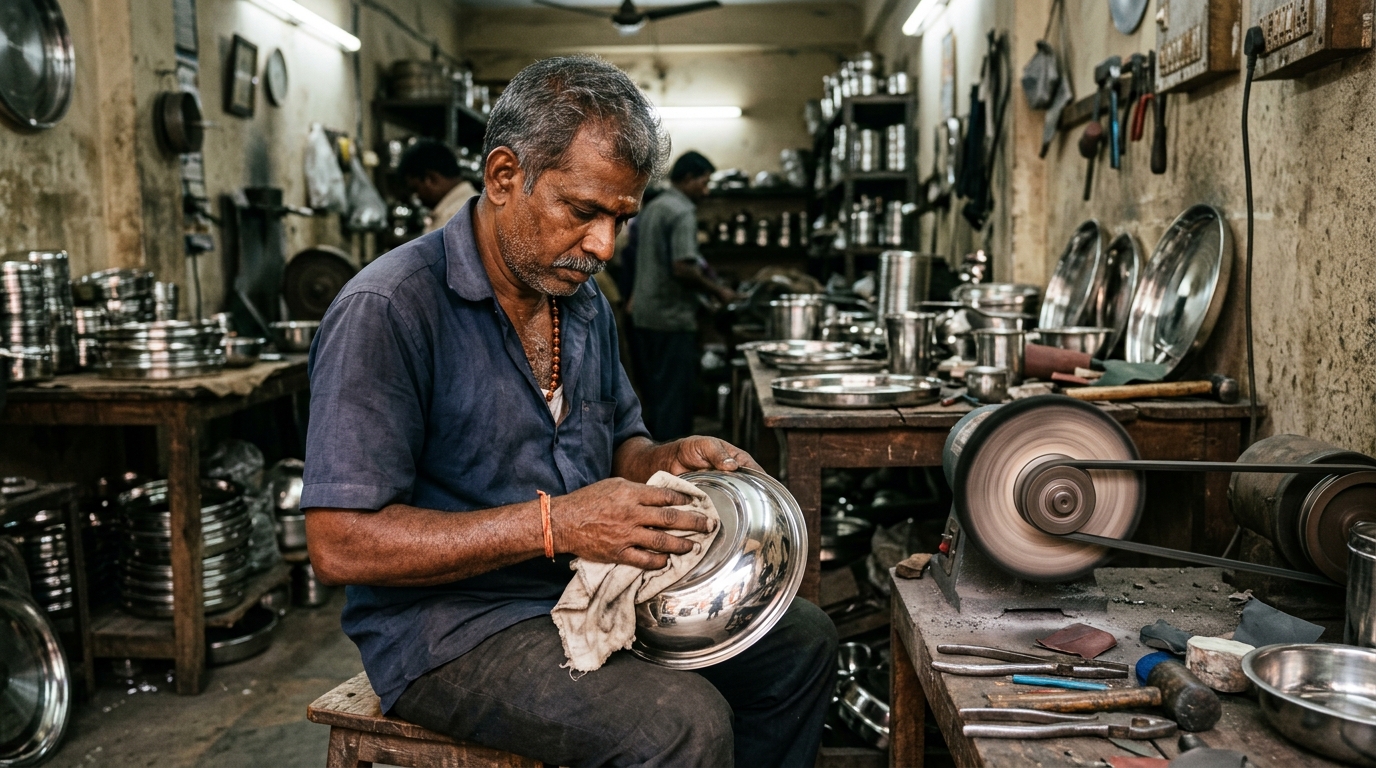 Mirror Buffing Handcrafted Stainless Steel Bowl