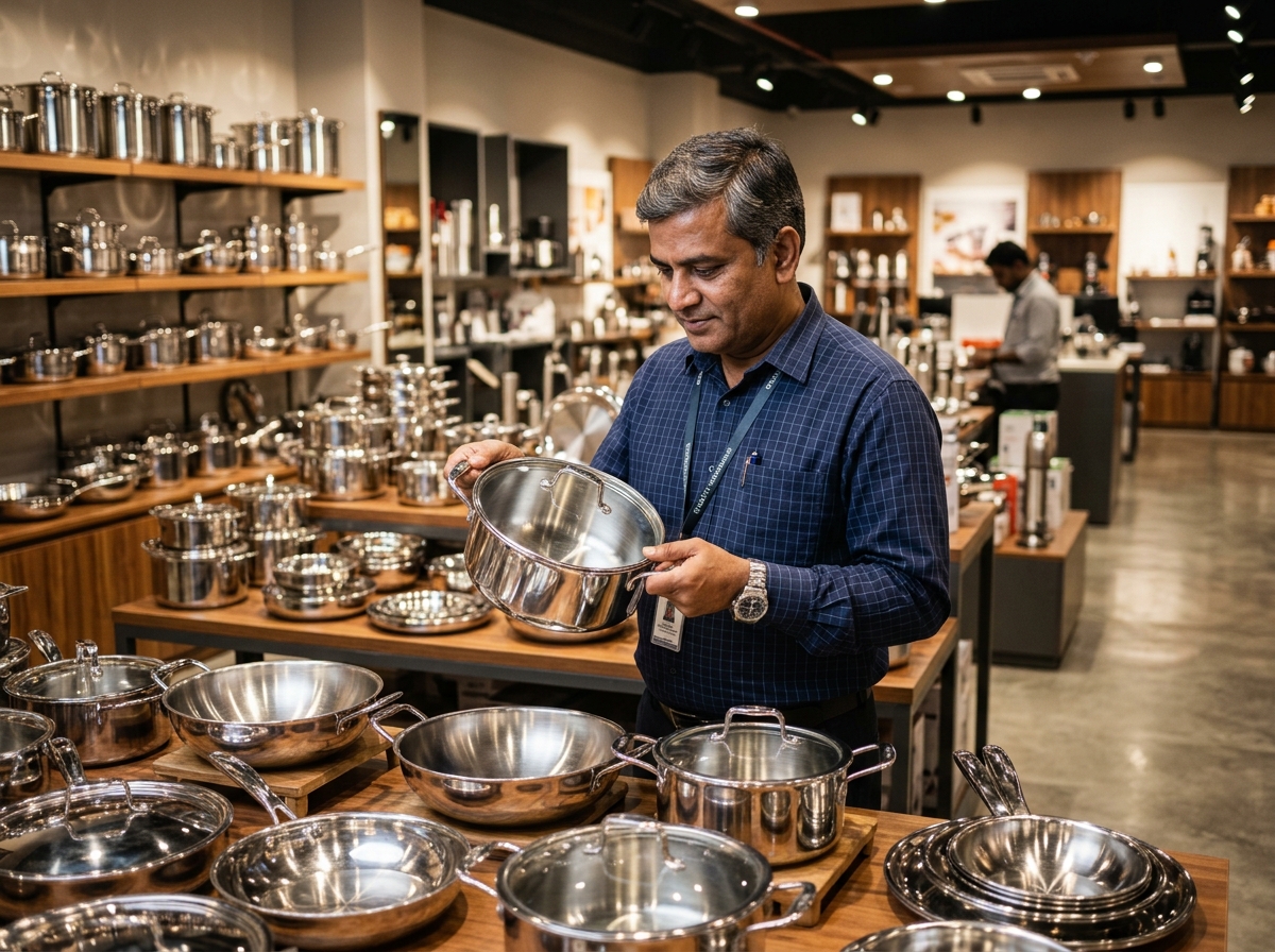 Shanthi Metal Corporation Quality Inspection & Wholesale Stainless Steel Showroom Chennai